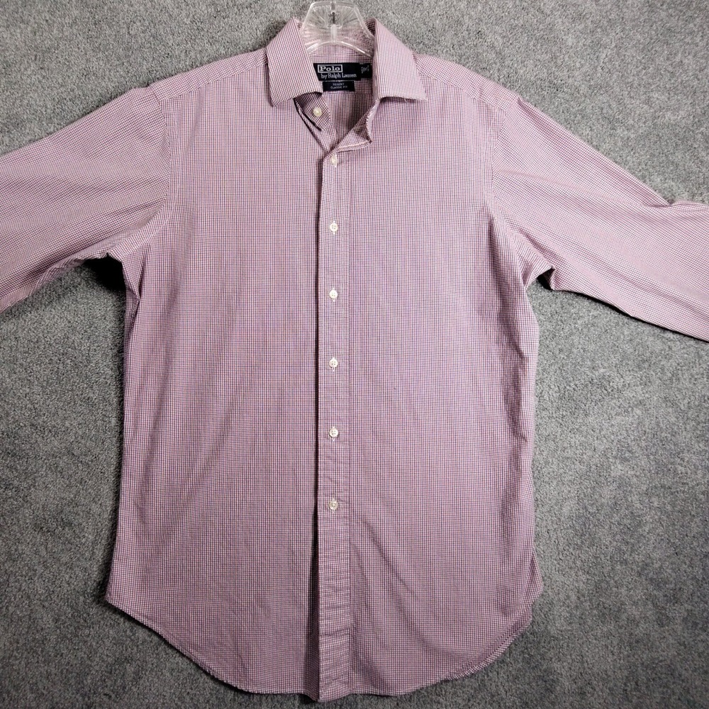 Polo Ralph Lauren Dress Shirt Men 15 32/33 Regent Classic Red Check Good